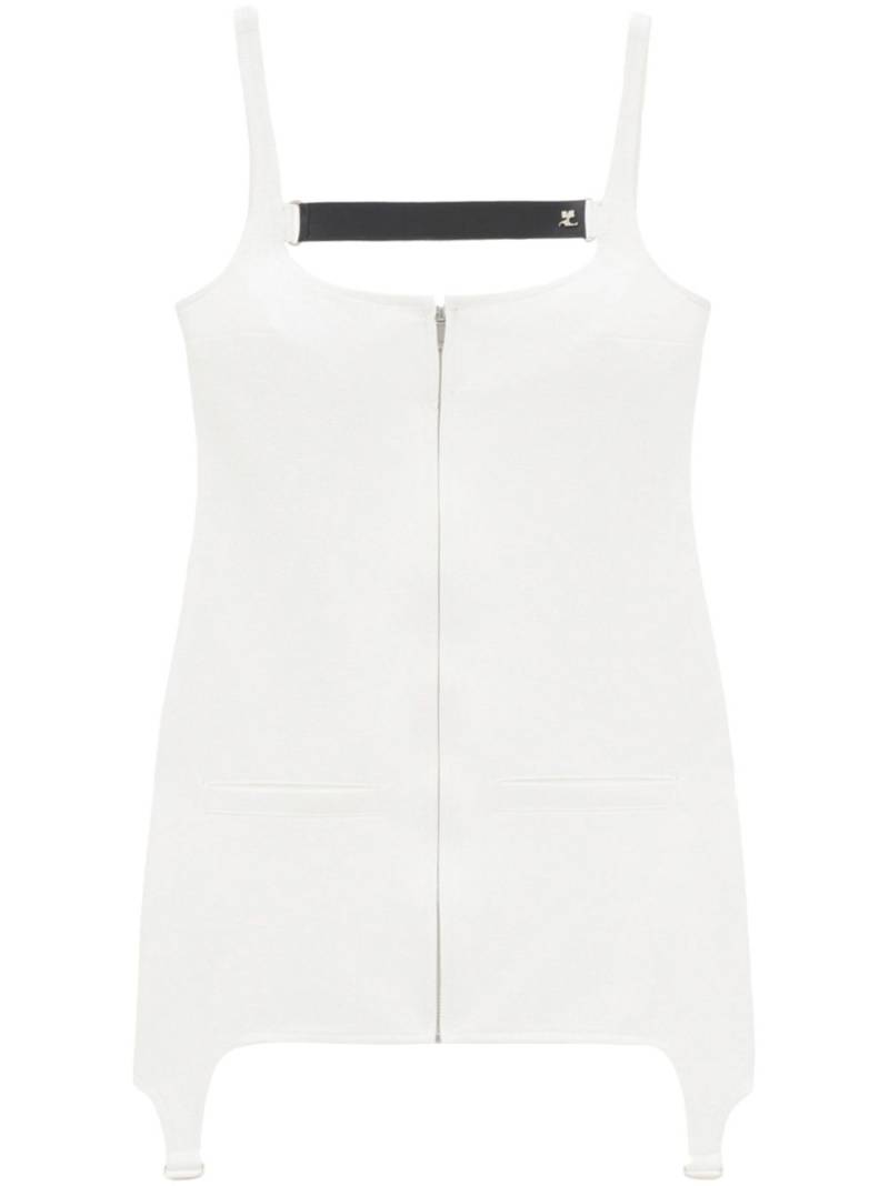 Courrèges strap-detail suspenders mini dress - White von Courrèges