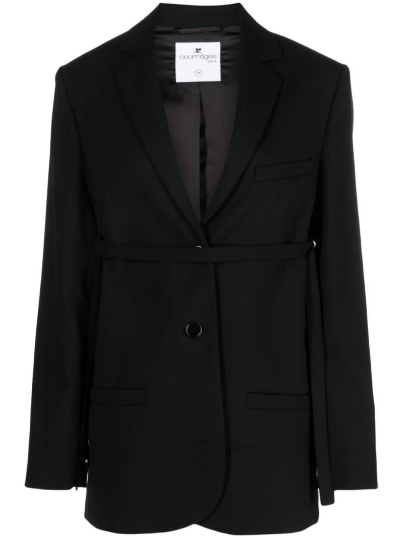 Courrèges strap single-breasted blazer - Black von Courrèges