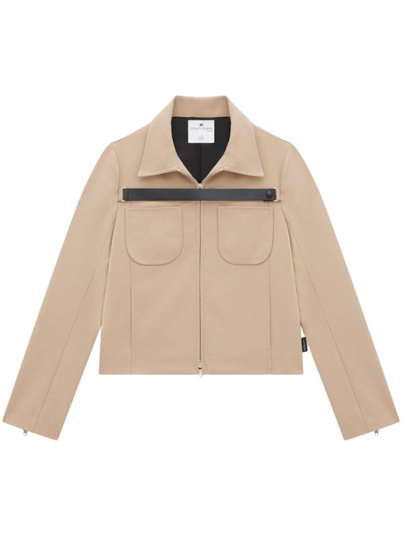 Courrèges zip-up cropped jacket - Neutrals von Courrèges