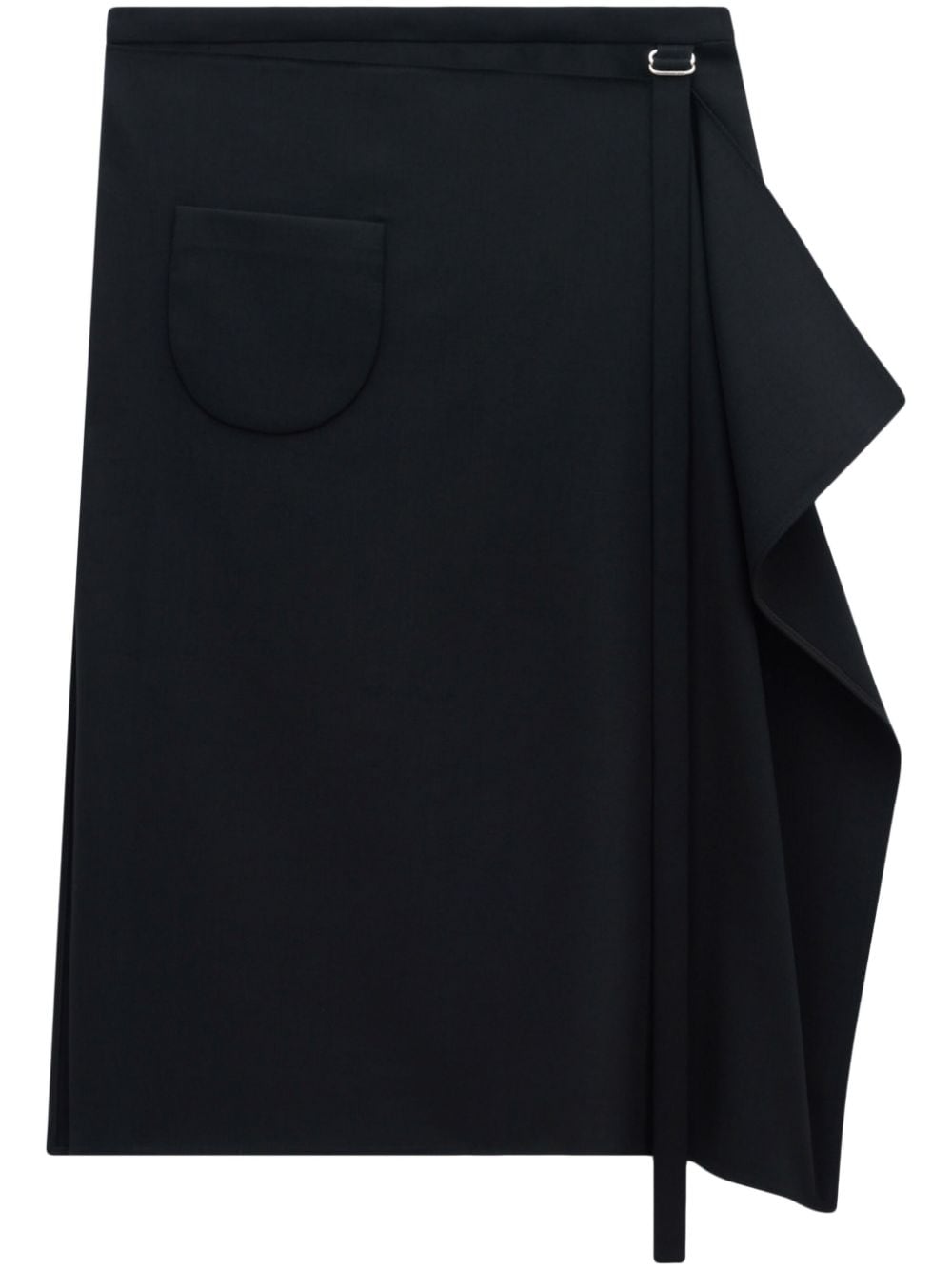 Courrèges tailored folded midi skirt - Black von Courrèges