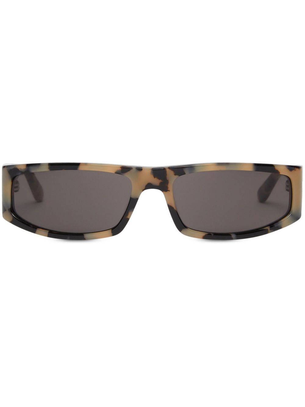 Courrèges tortoiseshell slim rectangular sunglasses - Neutrals von Courrèges