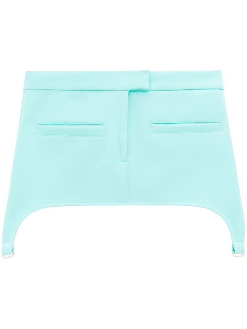 Courrèges twill suspenders mini skirt - Blue von Courrèges