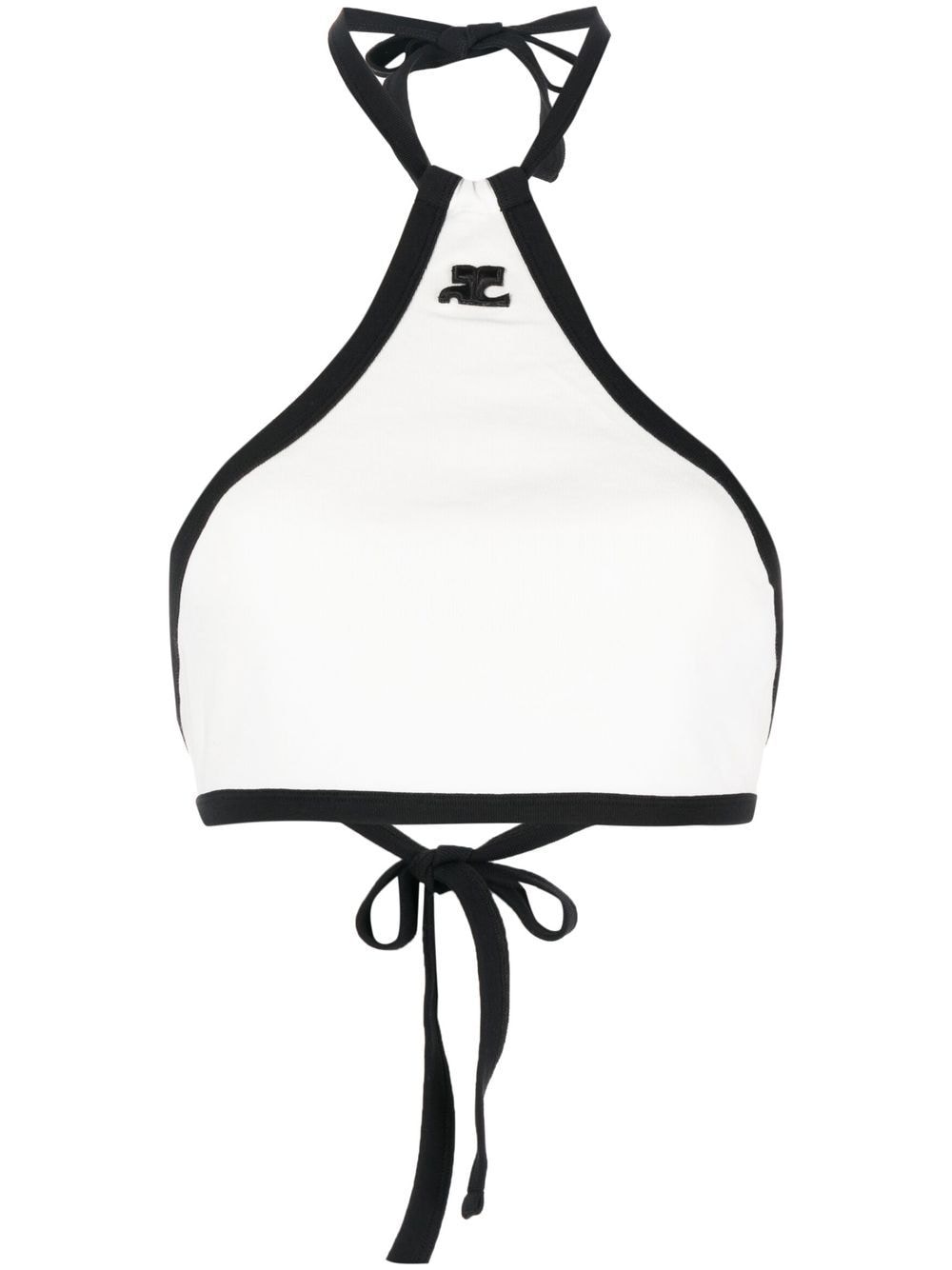 Courrèges two-tone halterneck crop top - White von Courrèges