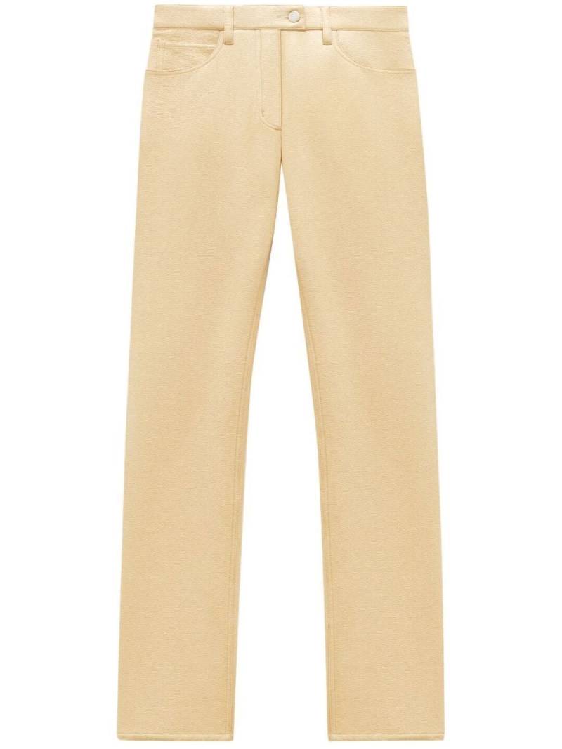 Courrèges vinyl five-pocket skinny trousers - Neutrals von Courrèges