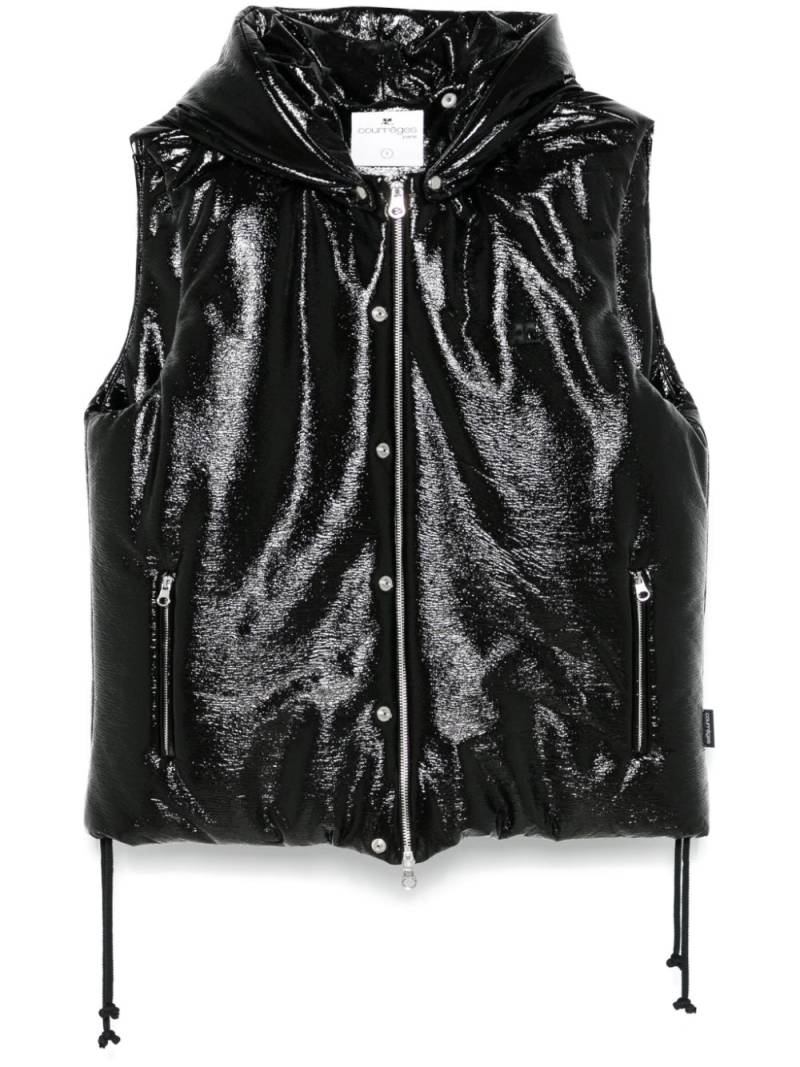 Courrèges vinyl puffer gilet - Black von Courrèges