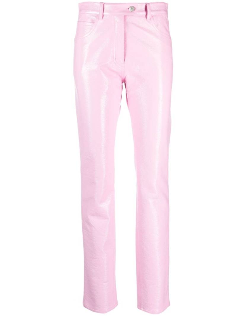 Courrèges high-shine straight-leg trousers - Pink von Courrèges