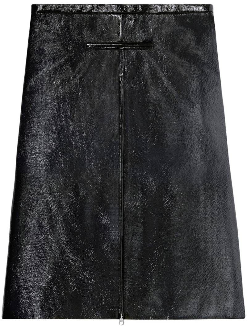 Courrèges zip-detail coated midi skirt - Black von Courrèges