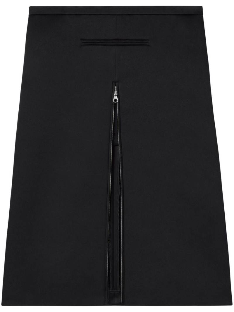 Courrèges zip-detail satin midi skirt - Black von Courrèges