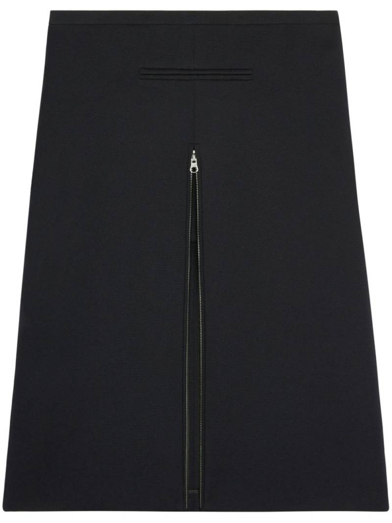 Courrèges zip-detail twill midi skirt - Black von Courrèges