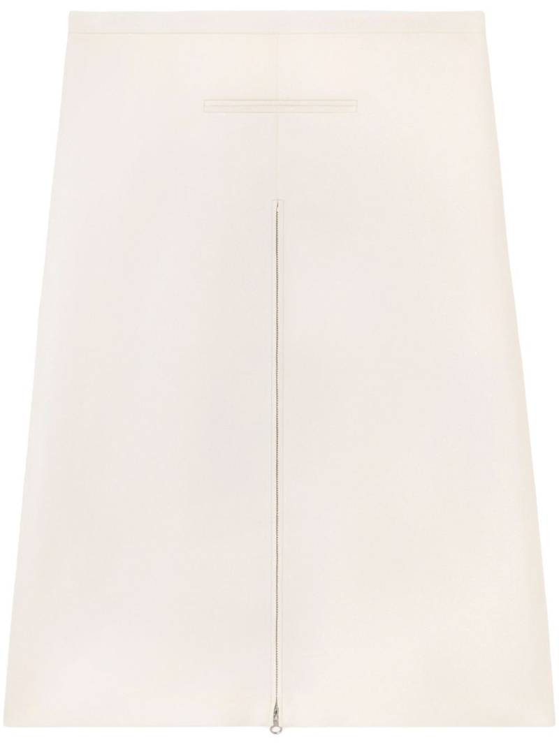 Courrèges zip-detail twill midi skirt - Neutrals von Courrèges