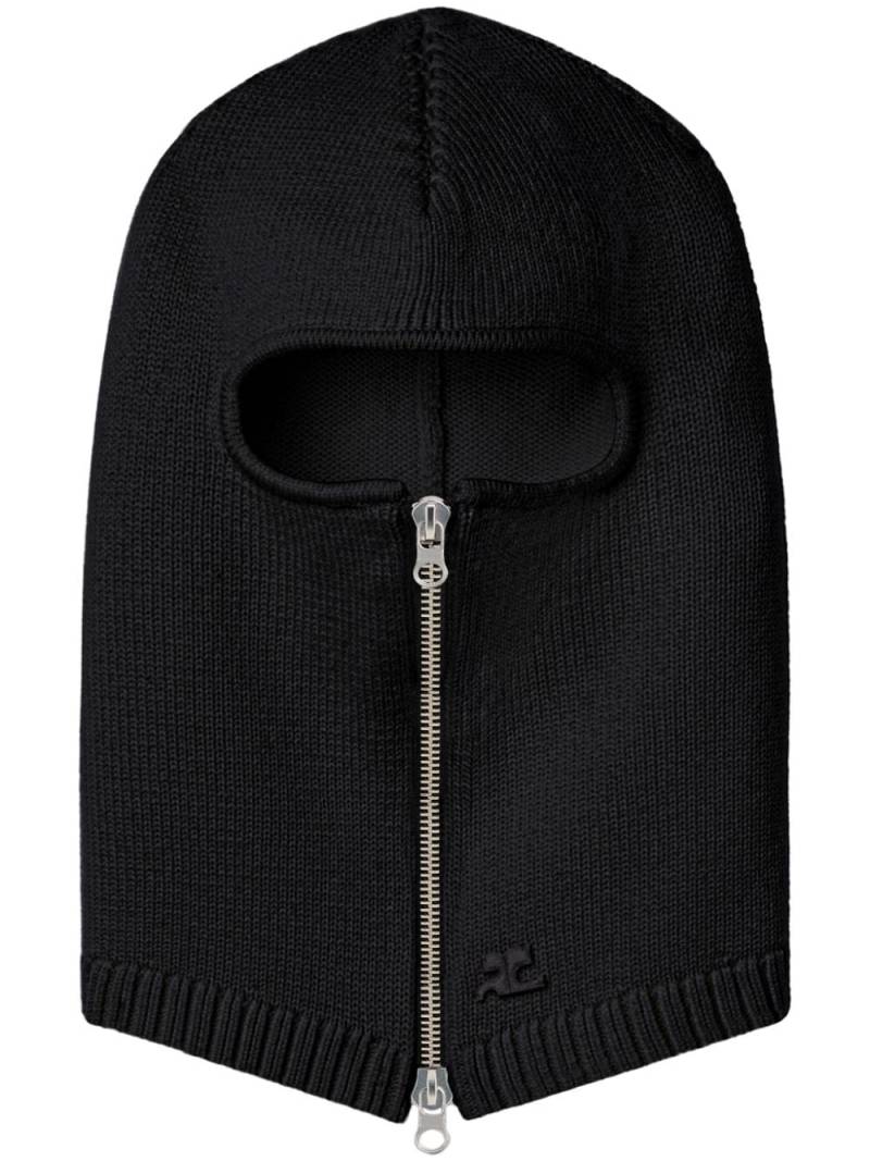 Courrèges AC logo wool balaclava - Black von Courrèges