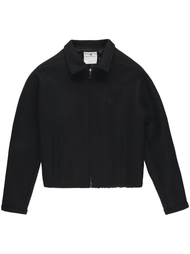 Courrèges zipped wool shirt jacket - Black von Courrèges