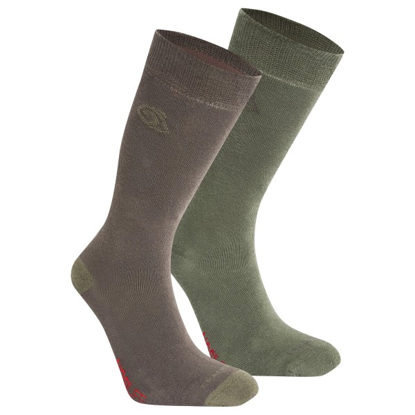 Craghoppers - Nosilife Travel Twin Pack Socks - Wandersocken Gr 36-38 oliv von Craghoppers