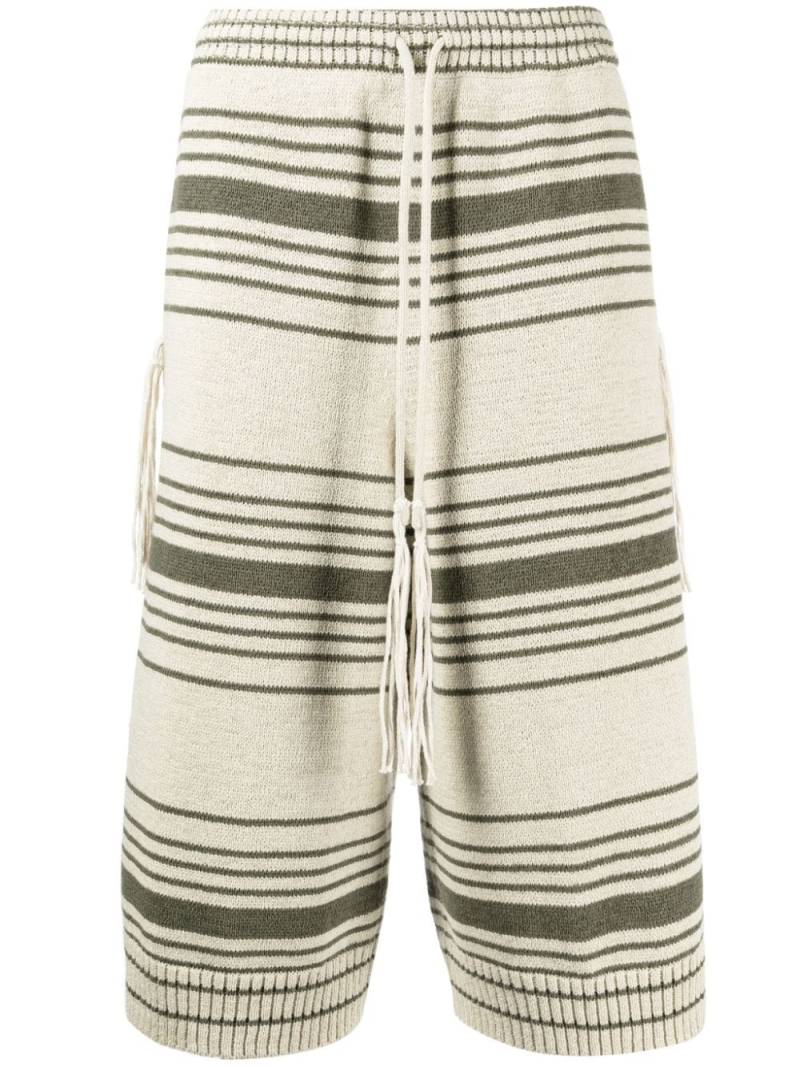 Craig Green striped ribbed-knit shorts - Neutrals von Craig Green