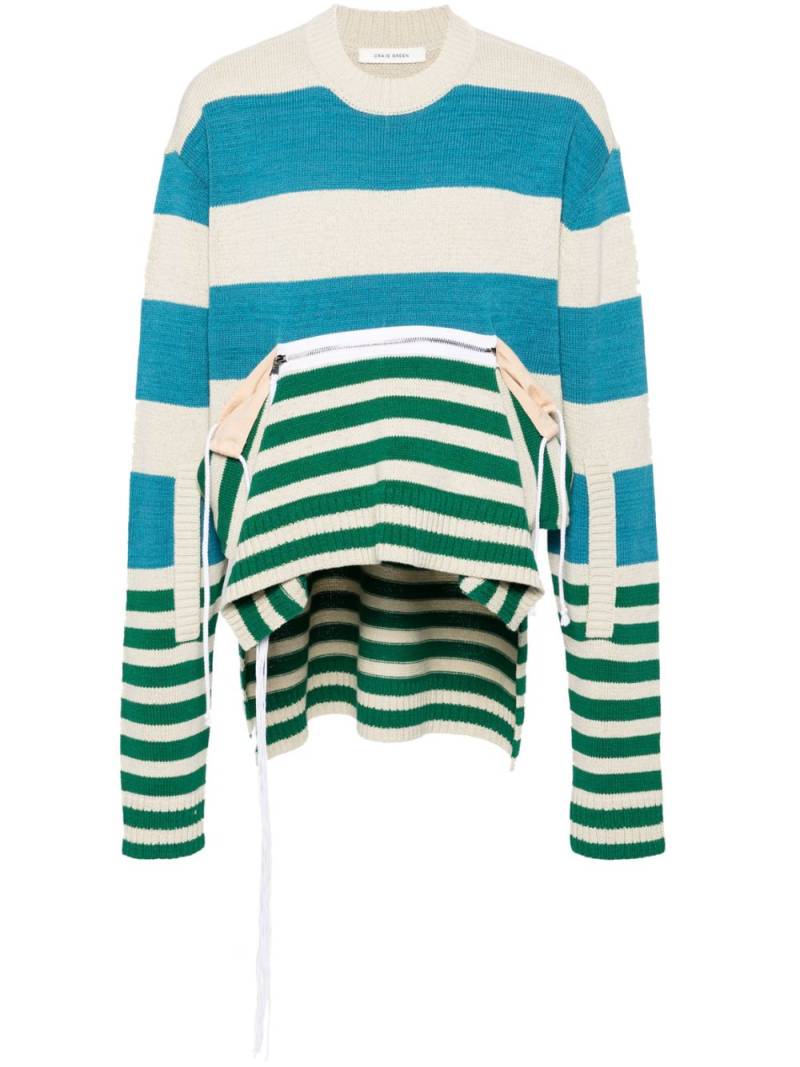 Craig Green zip-up striped jumper - Blue von Craig Green