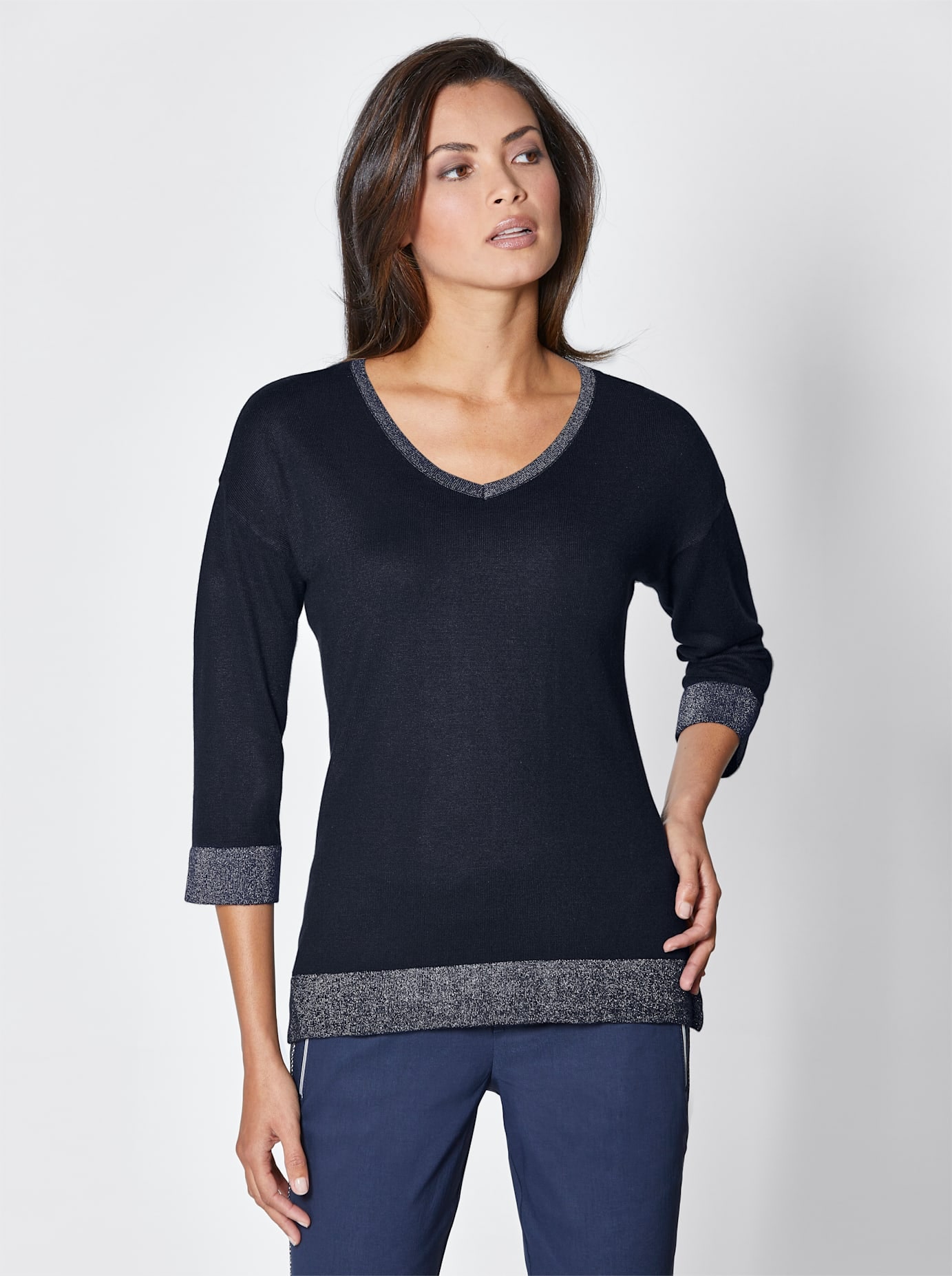creation L V-Ausschnitt-Pullover »Viskose-Seiden-Pullover« creation L V-Ausschnitt-Pullover »Viskose-Seiden-Pullover« von Creation L