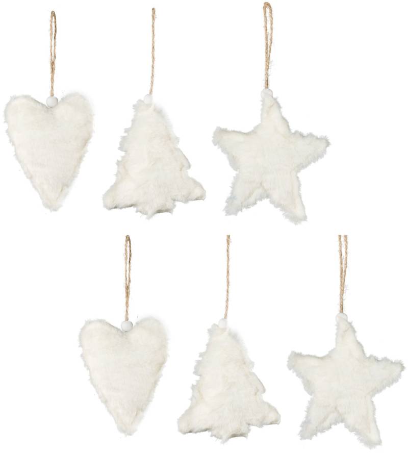 Creativ deco Baumbehang »Weihnachtsdeko, Christbaumschmuck«, (6 St.), mit Holzperlen-Applikation von Creativ deco