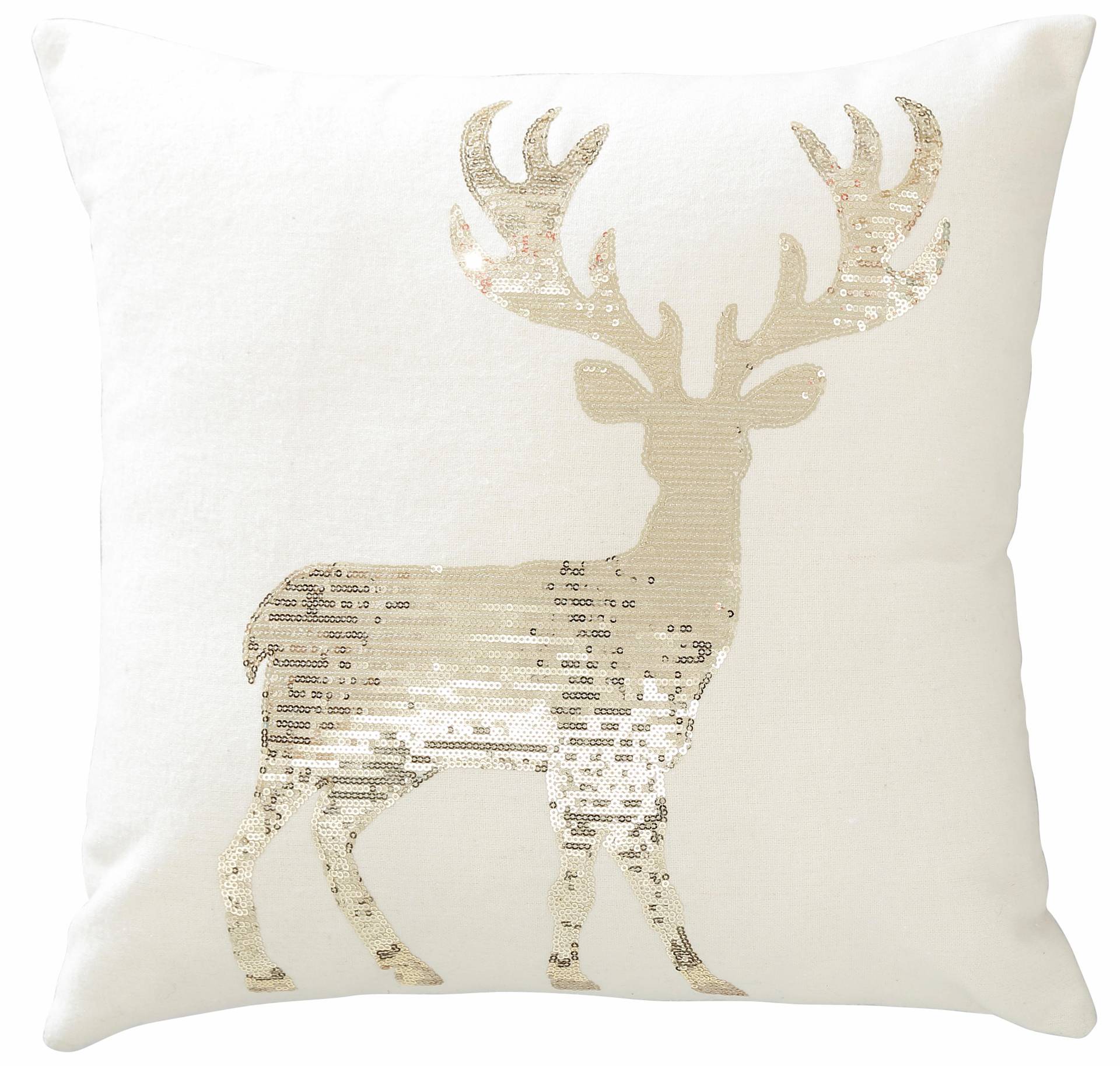 Creativ deco Dekokissen »Hirsch«, mit goldfarbenen Pailletten von Creativ deco