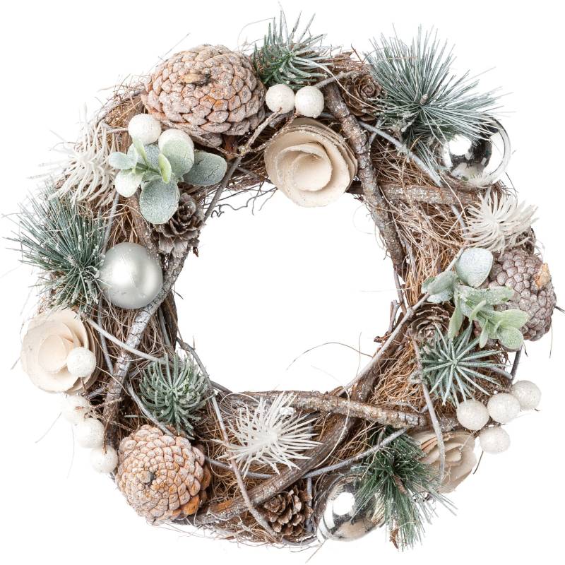 Creativ deco Dekokranz »Weihnachtsdeko«, mit Kugeln, Beeren, Zapfen und Blüten von Creativ deco