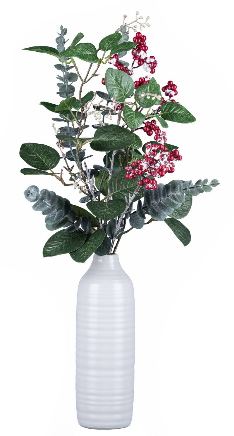 Creativ deco Dekovase »Weihnachtsdeko«, (Set, 2 St., 1 Vase, 1 Bouquet), mit natürlich wirkendem Beeren-Bouquet von Creativ deco