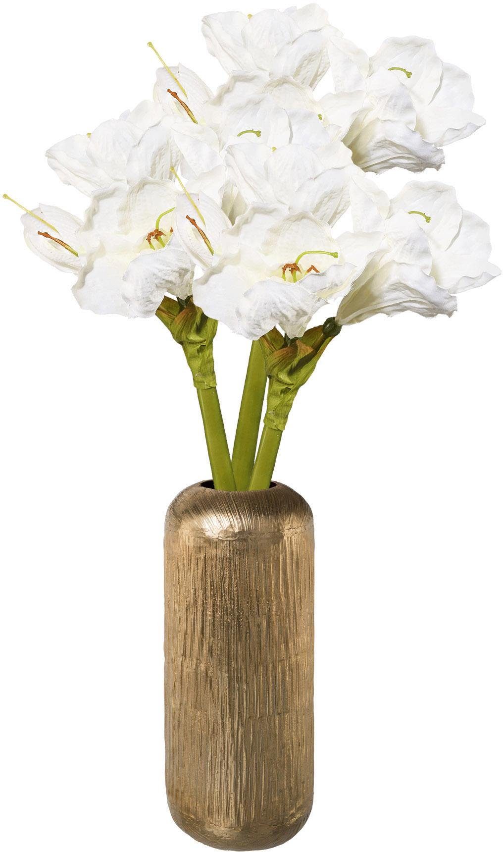 Creativ deco Dekovase »Weihnachtsdeko«, (Set, 4 St., 1 Vase, 3 Amaryllisstengel), mit hochwertiger Amaryllis von Creativ deco