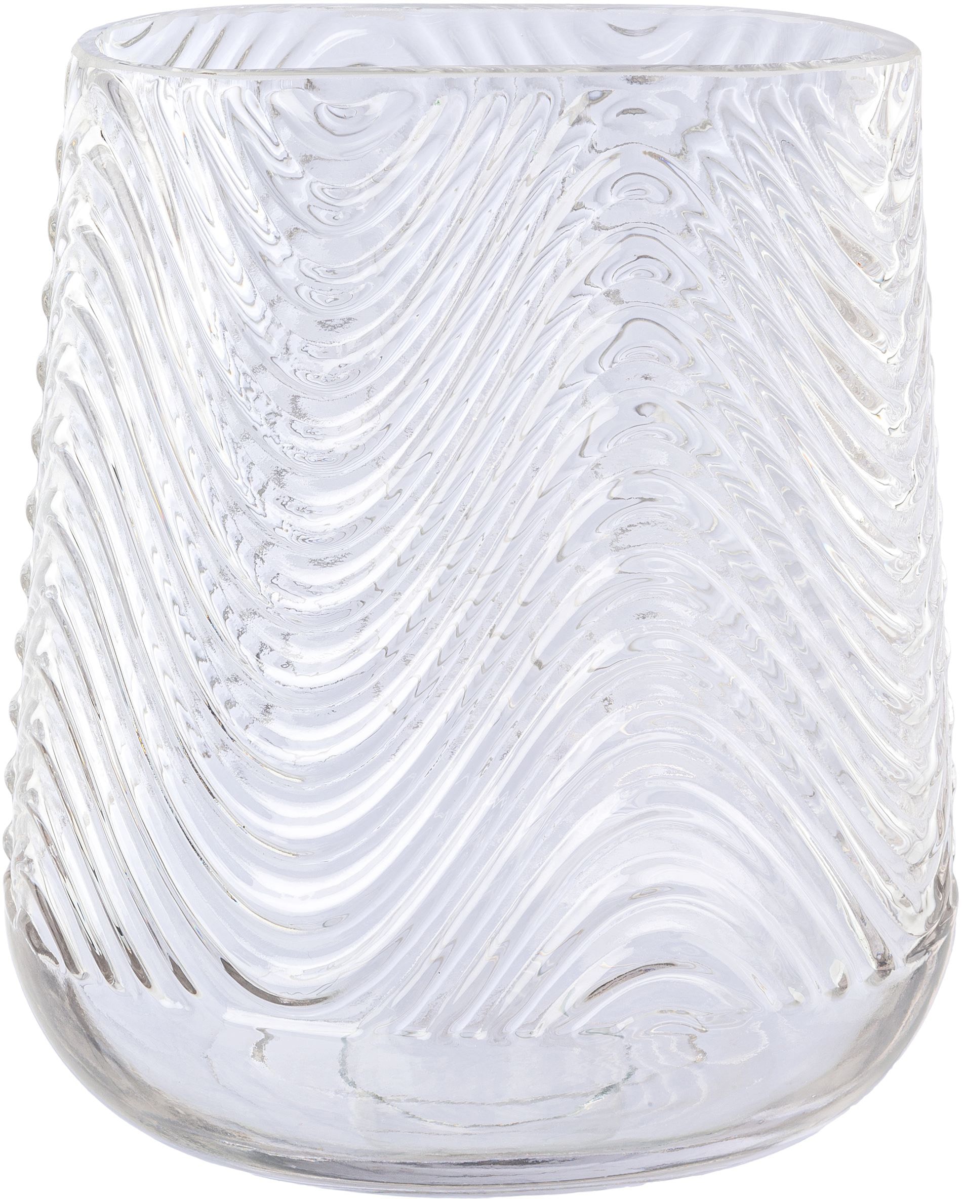 Creativ deco Tischvase »Vase aus Glas, mit Relief-Struktur-Oberfläche«, (1 St.), oval, Höhe ca. 21 cm von Creativ deco