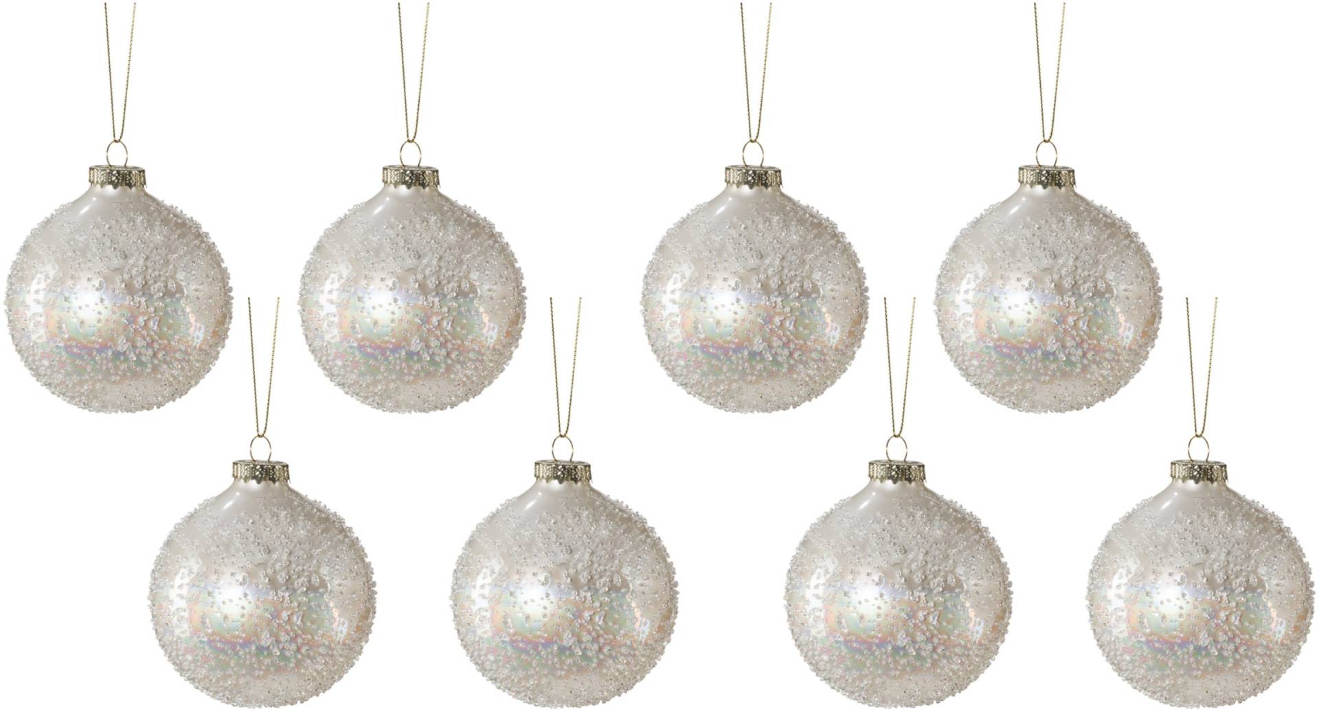 Creativ deco Weihnachtsbaumkugel »Weihnachtsdeko, Christbaumschmuck, Christbaumkugeln Glas«, (Packung, 8 St.), mit Perl-Optik von Creativ deco