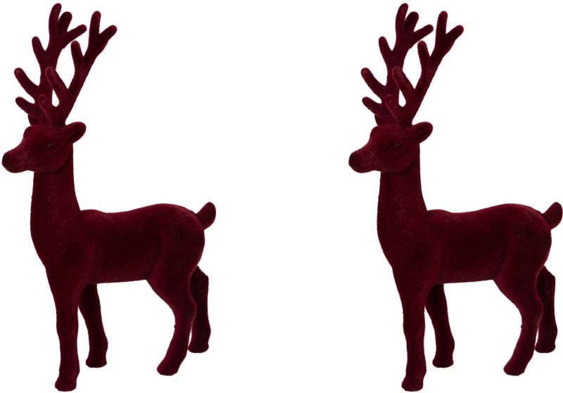 Creativ deco Weihnachtsfigur »Hirsch, Weihnachtsdeko«, Dekofigur mit feiner Samtoberfläche, Höhe 29 cm von Creativ deco