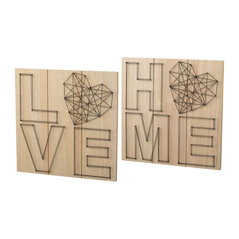 Creativ home Holzbild, (Set, 2 St.), Wanddeko, aus Holz, mit Schriftzug von Creativ home