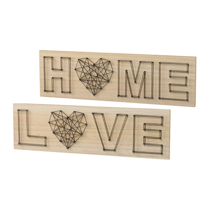 Creativ home Holzbild, (Set, 2 St.), Wanddeko, aus Holz, mit Schriftzug von Creativ home