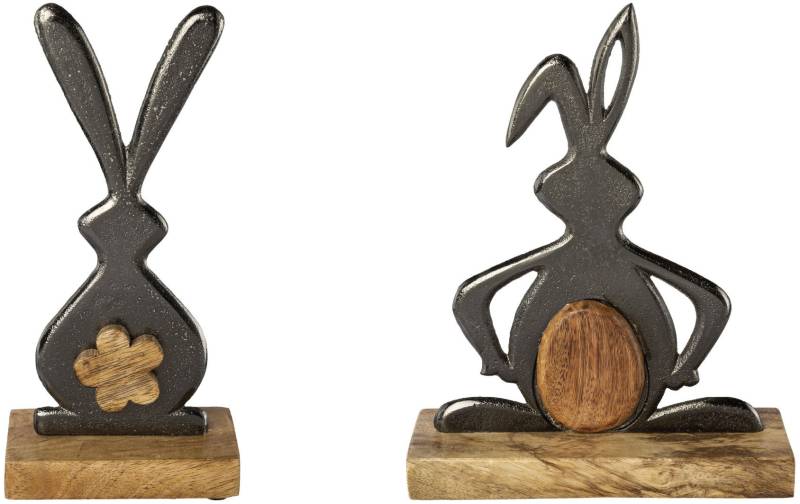 Creativ home Osterhase »JUSTIN«, Osterdeko aus Holz und Aluminium von Creativ home