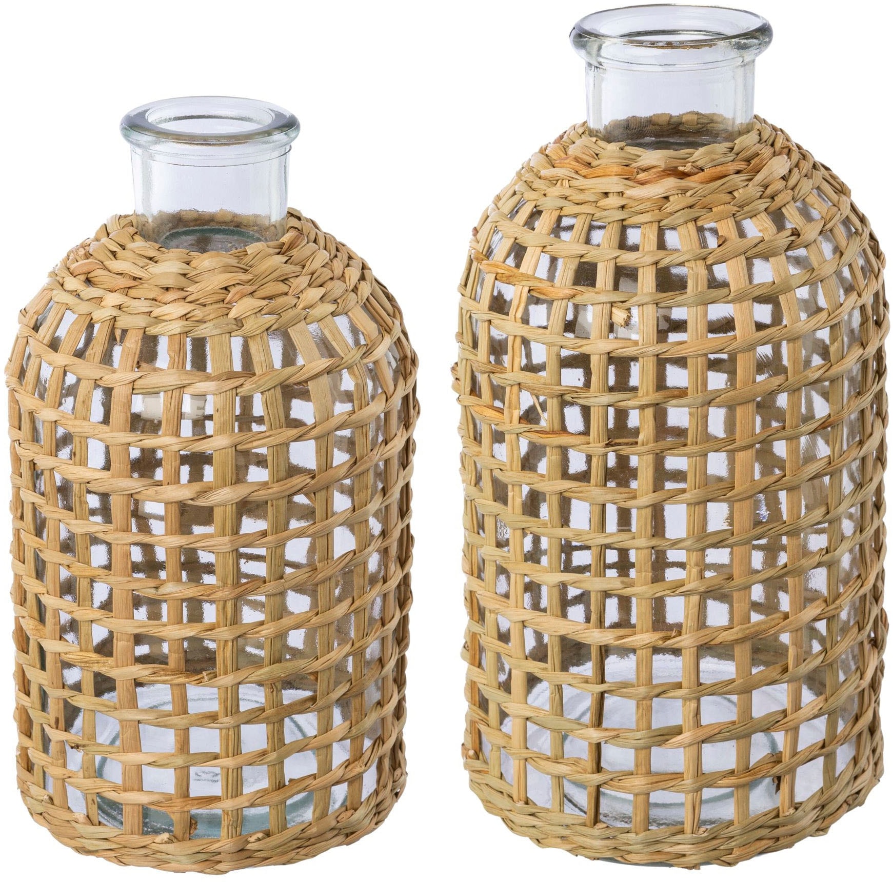 Creativ home Tischvase »Vase aus Glas«, (Set, 2 St.), mit Mesh-Überzug von Creativ home