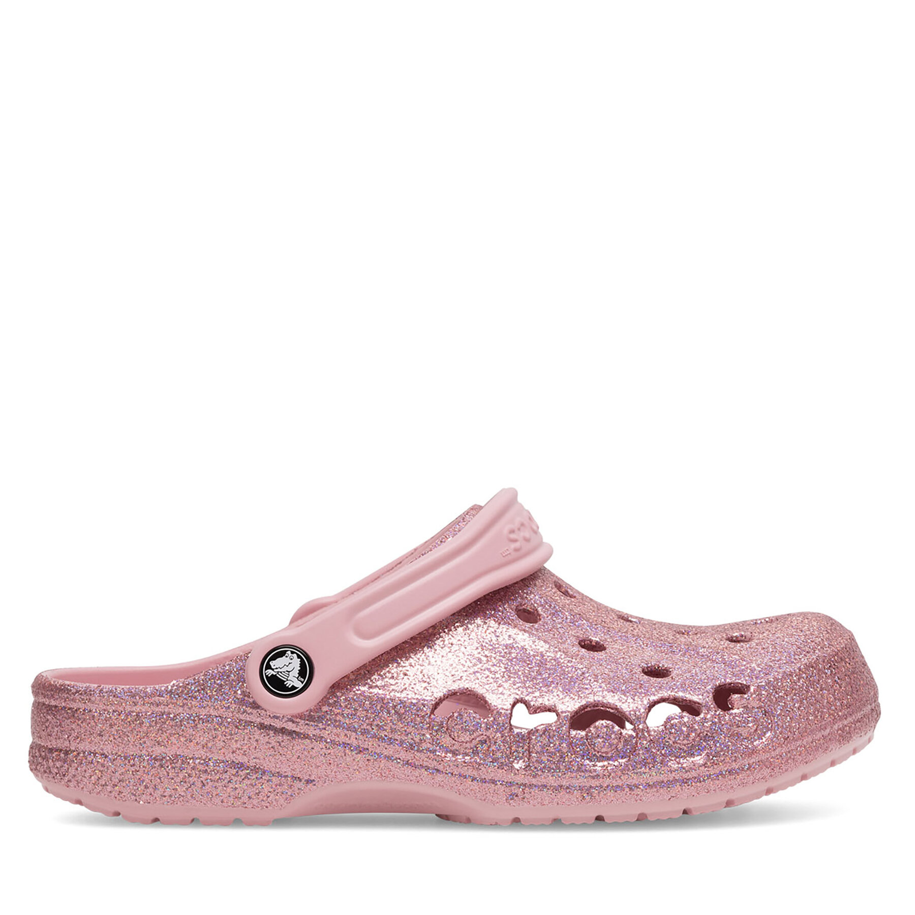 Pantoletten Crocs BAYA GLITTER CLOG 205925-606 Rosa von Crocs