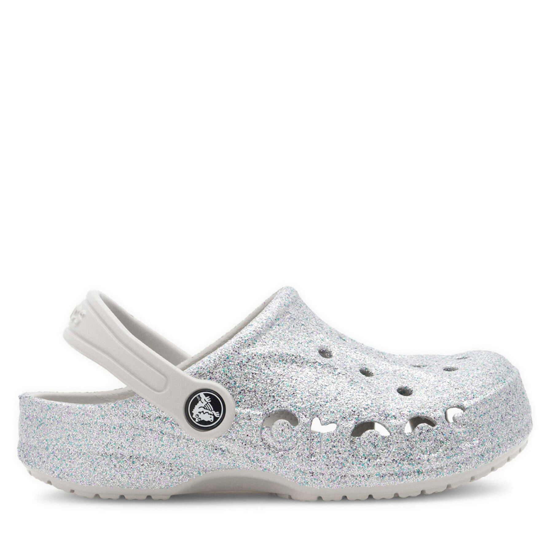 Pantoletten Crocs BAYA GLITTER CLOG K 207015-040 Silberfarben von Crocs