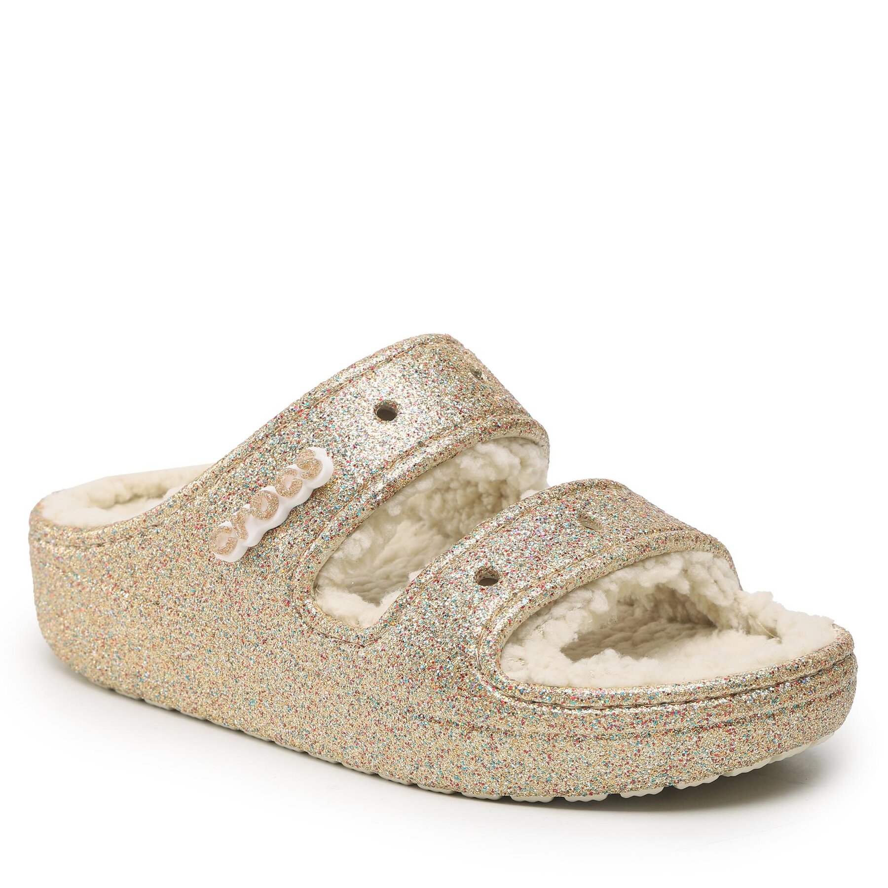 Pantoletten Crocs Classic Cozzzy Glitter Sandal 208124 Goldfarben von Crocs