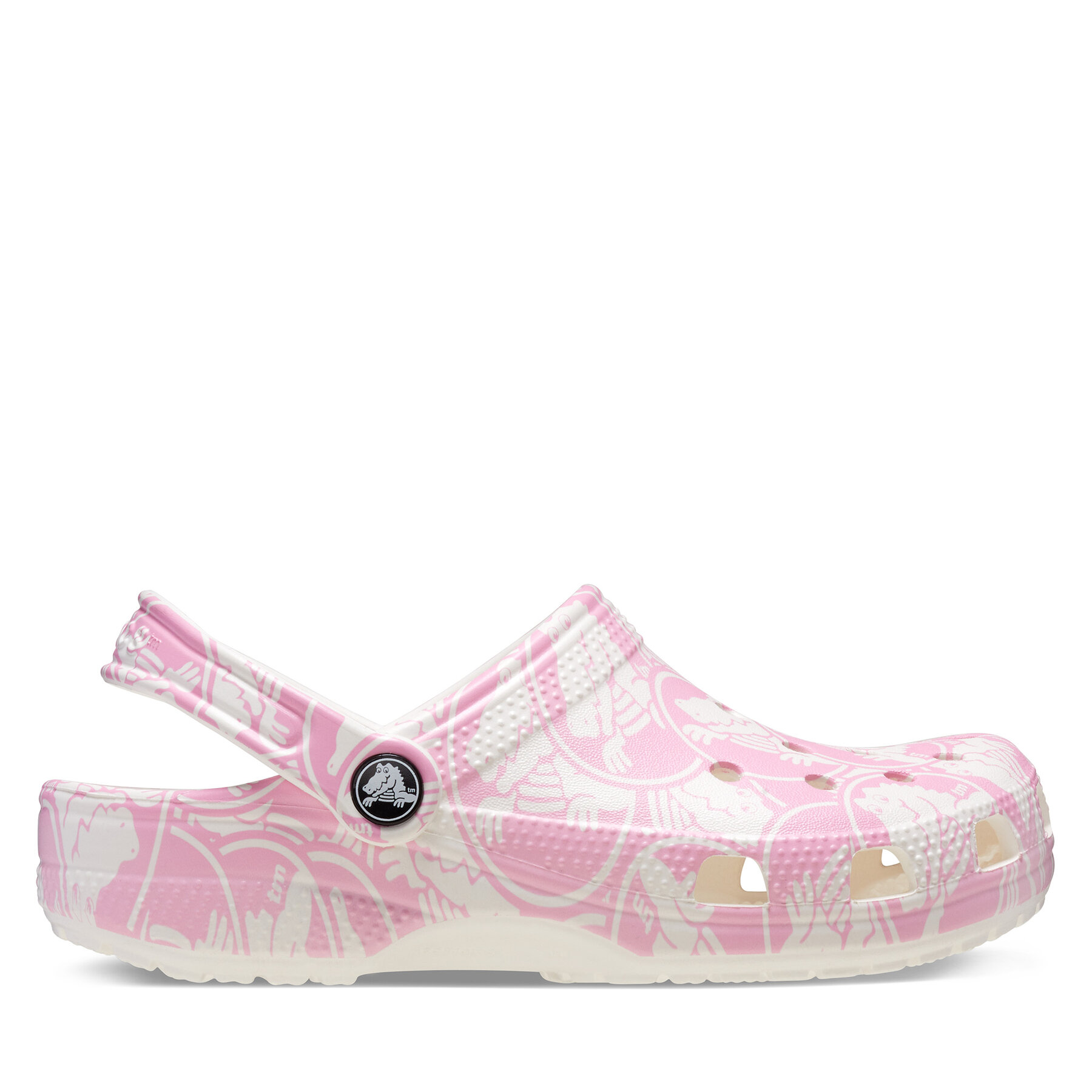 Pantoletten Crocs Classic Duke Print Clog K 210007 Rosa von Crocs