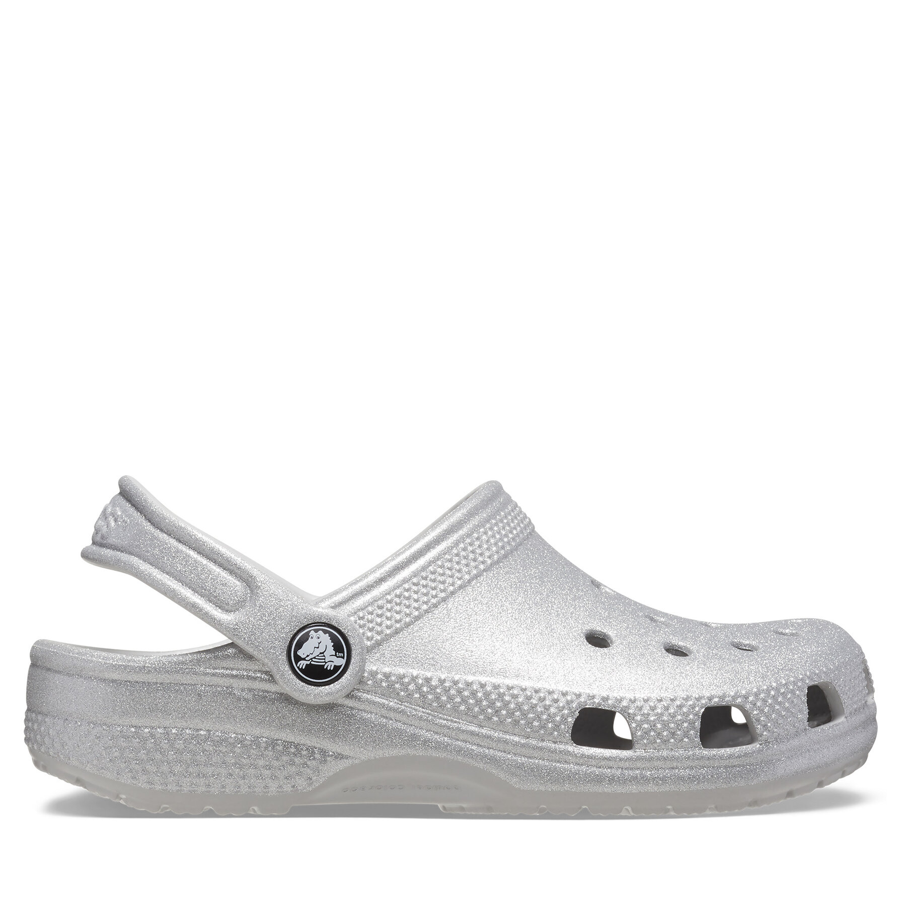 Pantoletten Crocs Classic Glitter Clog K 206993 Silberfarben von Crocs