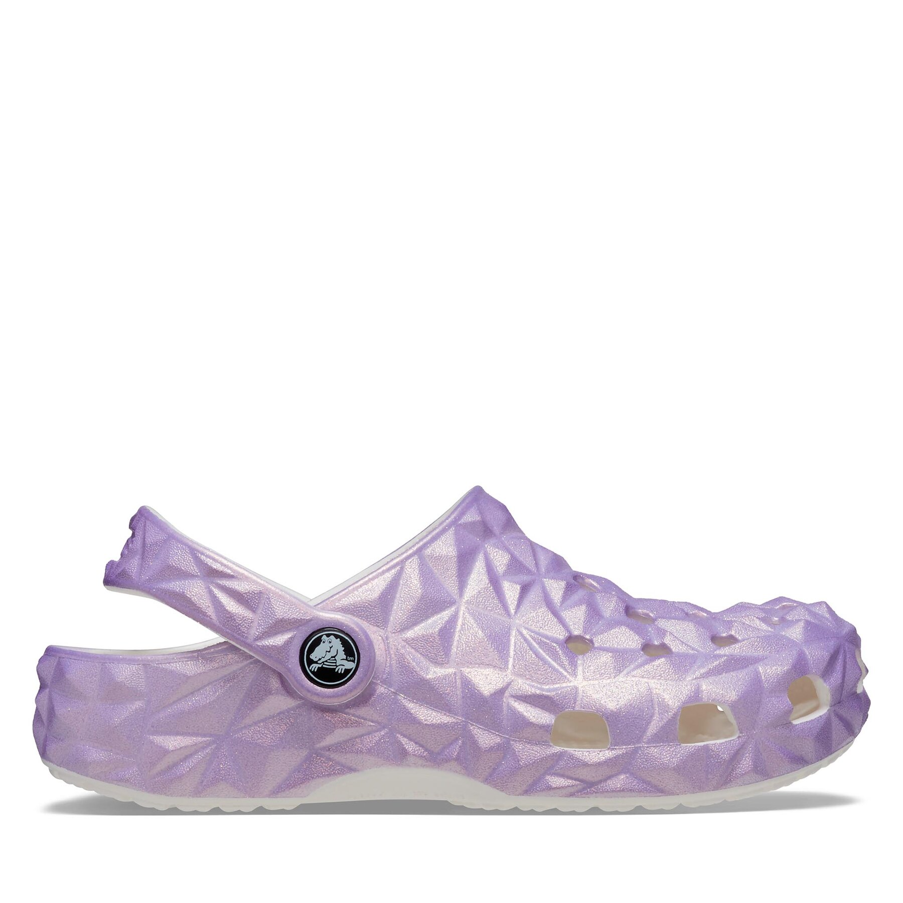 Pantoletten Crocs Classic Iridescent Geo Clog Kids 209693 Weiß von Crocs