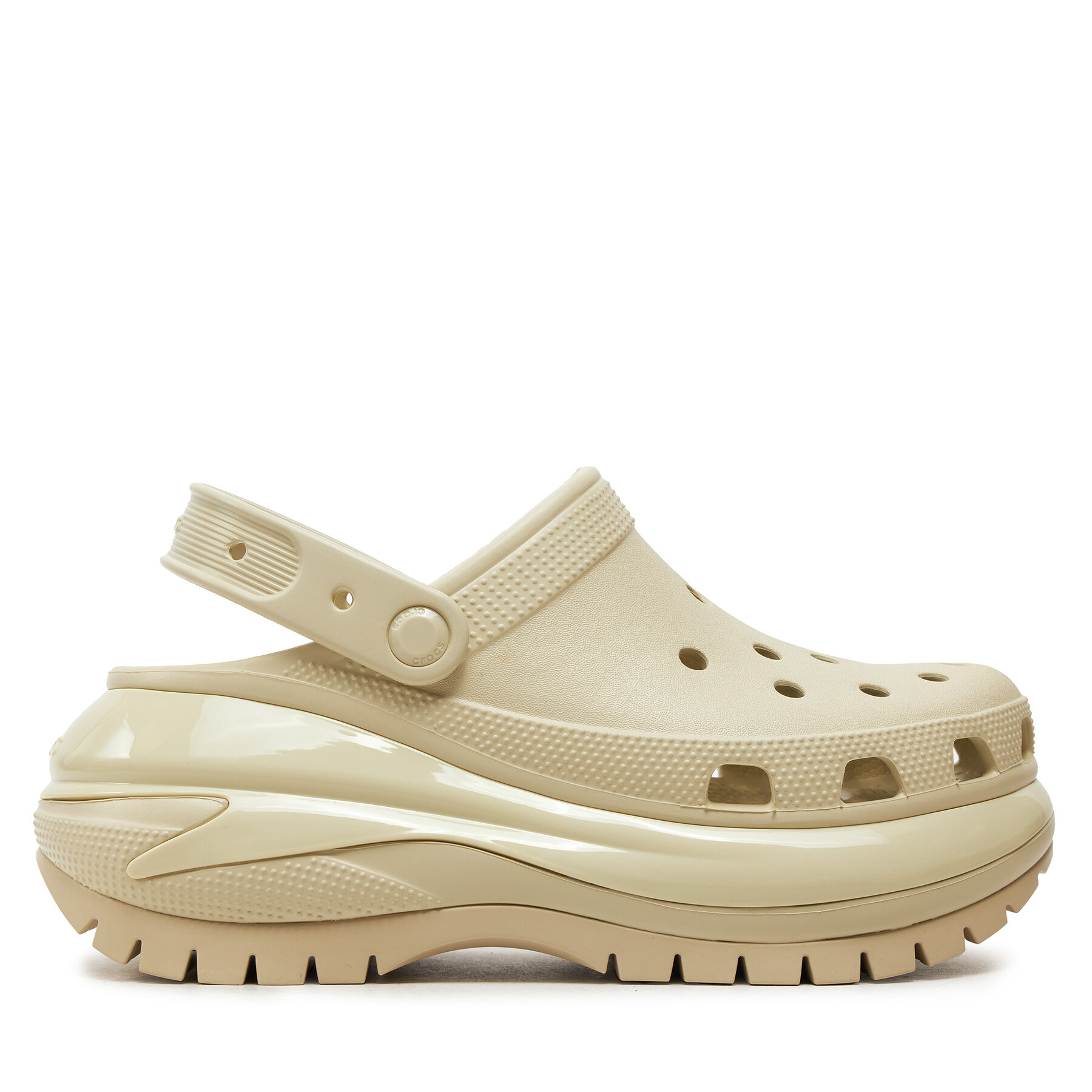 Pantoletten Crocs Classic Mega Crush Clog 207988 Beige von Crocs