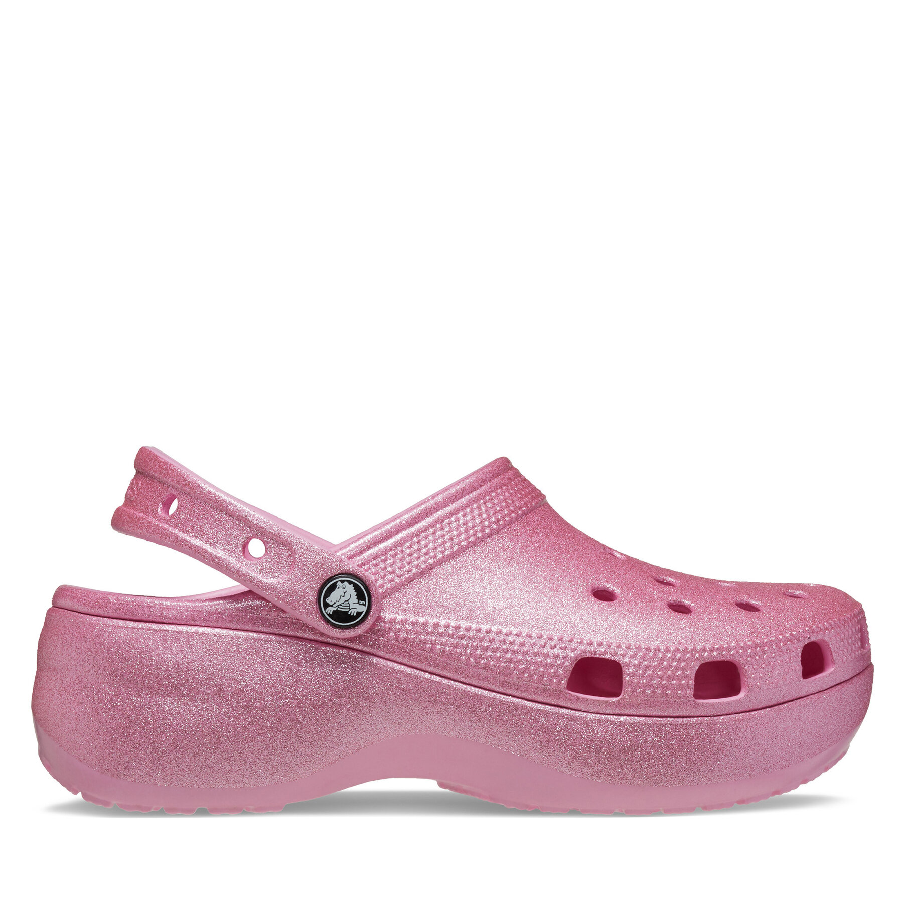 Pantoletten Crocs Classic Platform Glitter Clog W 207241 Rosa von Crocs