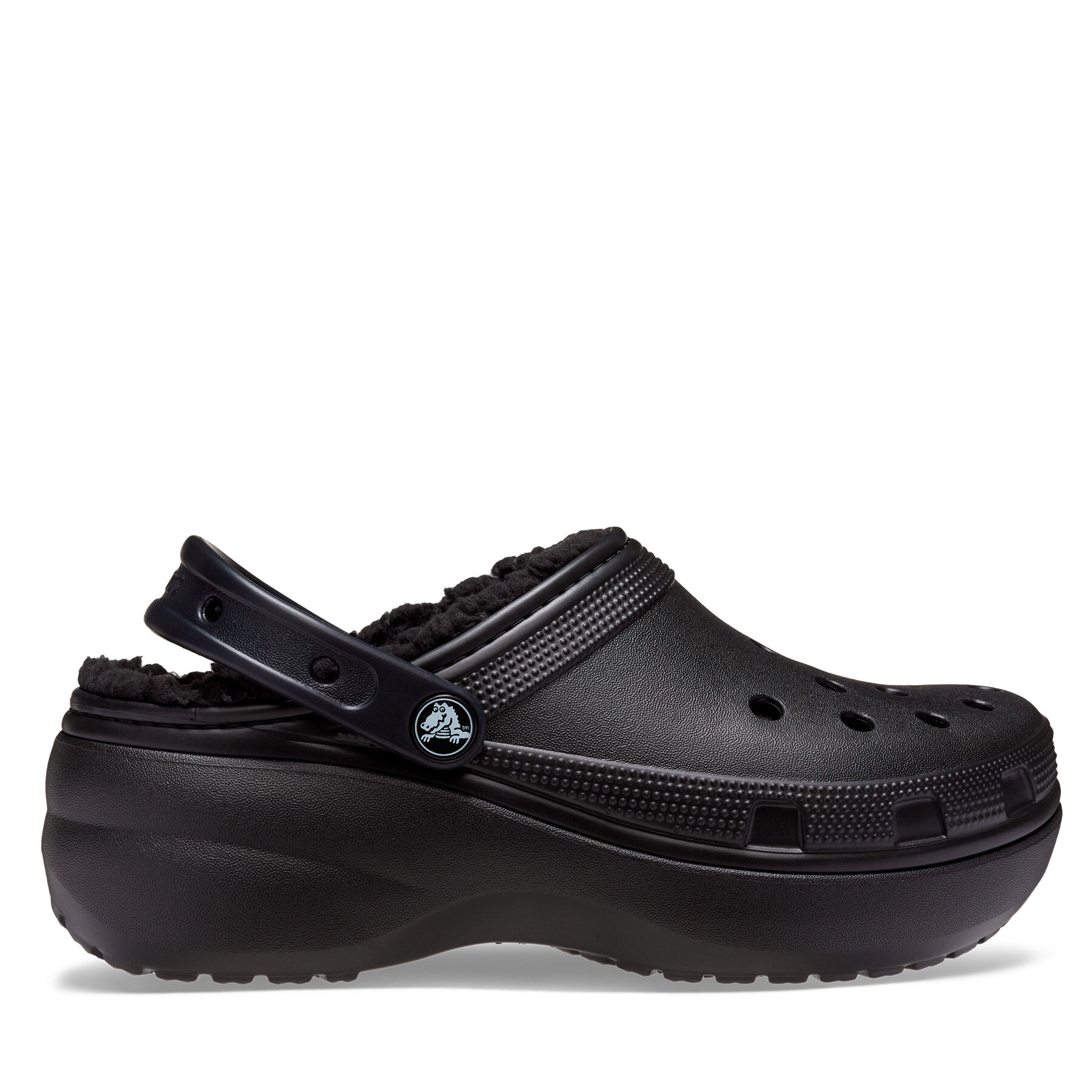 Pantoletten Crocs Classic Platform Lined Clog W 207938 Schwarz von Crocs