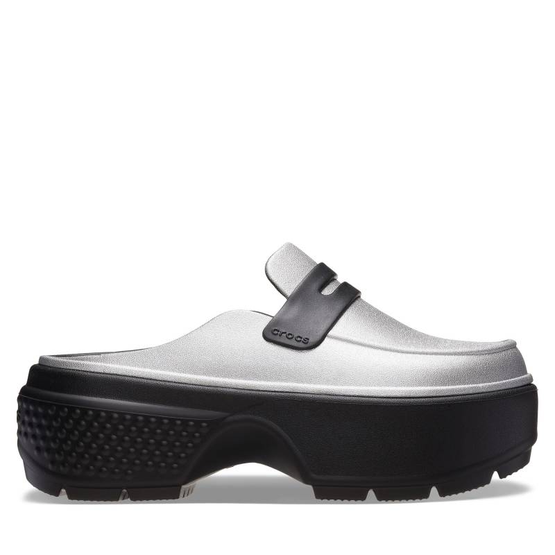 Pantoletten Crocs Stomp Metallic Loafer Clog 210363 Silberfarben von Crocs