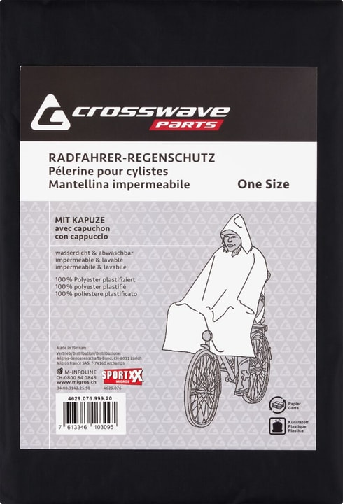 Crosswave Bike-Regenpelerine Regenmantel von Crosswave