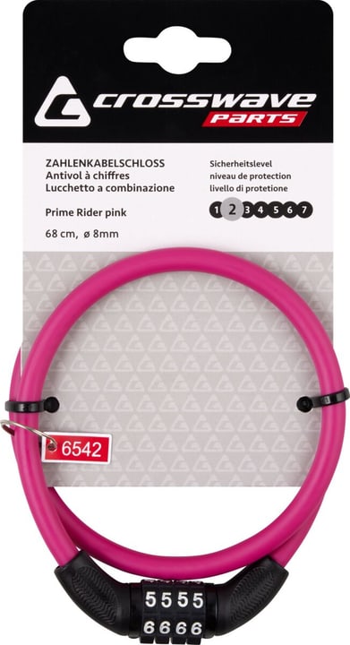 Crosswave Prime Rider Zahlenschloss;pink Veloschloss pink von Crosswave