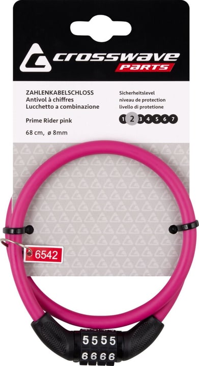 Crosswave Prime Rider Zahlenschloss;pink Veloschloss pink Crosswave Prime Rider Zahlenschloss;pink Veloschloss pink von Crosswave