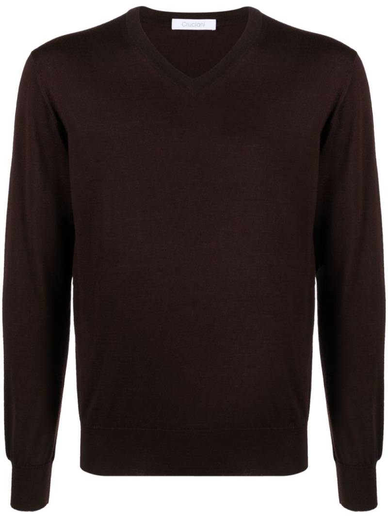 Cruciani V-neck cashmere-blend jumper - Brown von Cruciani