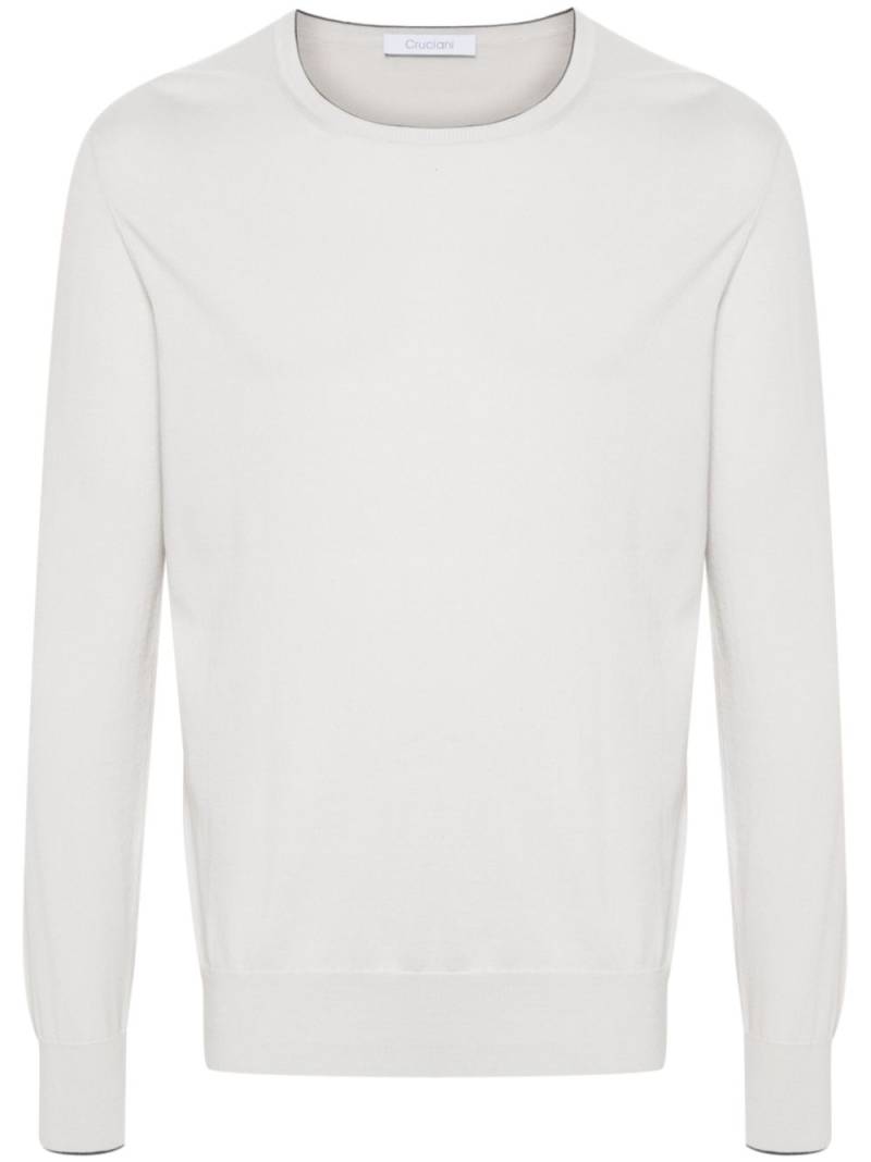 Cruciani contrasting-border cotton jumper - Grey von Cruciani