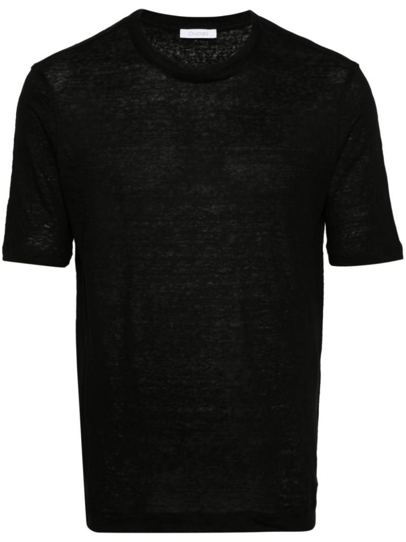 Cruciani crew-neck linen T-shirt - Black von Cruciani