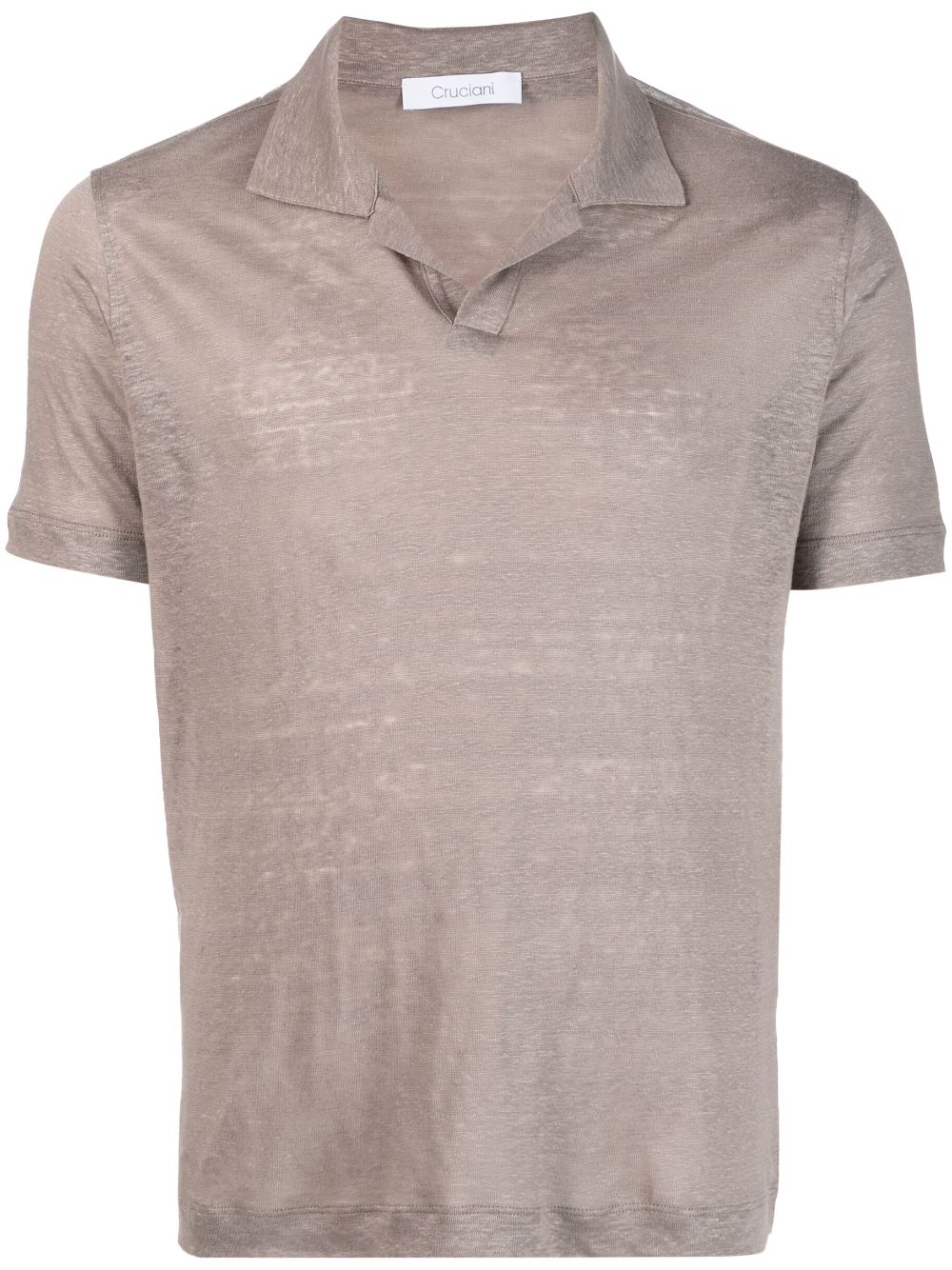 Cruciani lined short-sleeved polo shirt - Brown von Cruciani