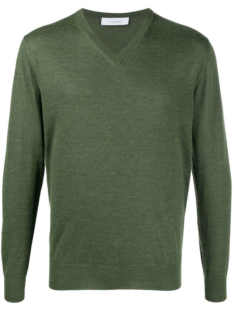 Cruciani long-sleeve V-neck jumper - Green von Cruciani